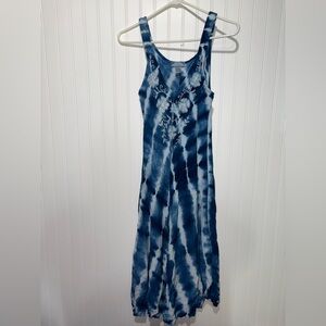 Vintage Studio West Blue Tie-Dye Midi Dress| Size Small